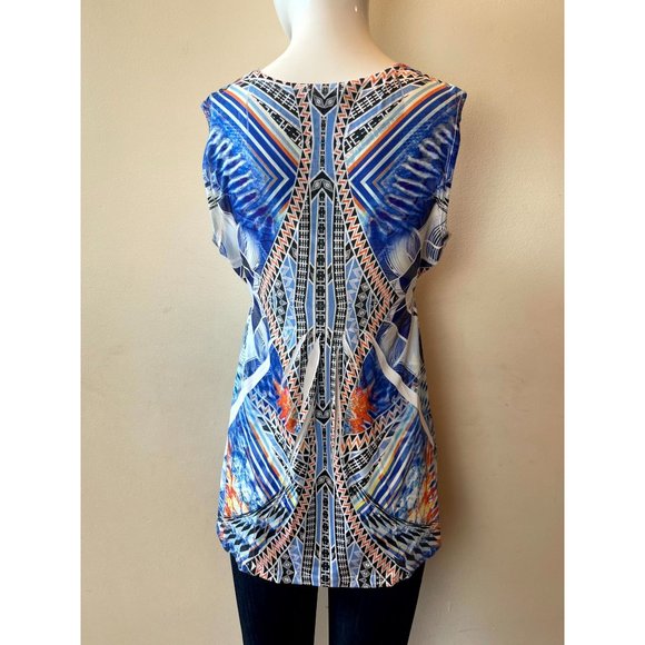 Apt. 9 Women's Geometric Sublimation Tank Top Beaded Sleeveless Multicolor SZ M - Picture 3 of 4